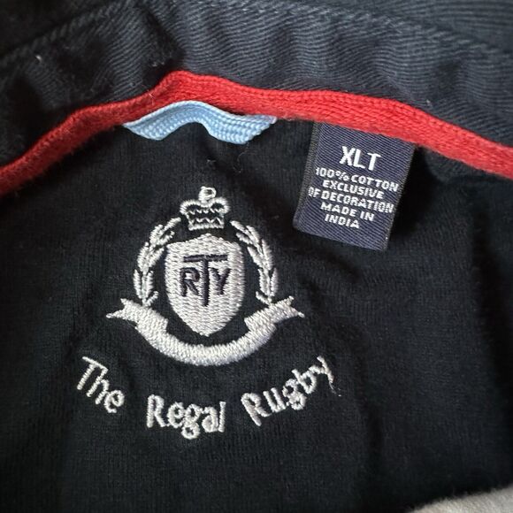 The Regal Ruby Navy Blue & White Striped Men Size XLT - Picture 3 of 13